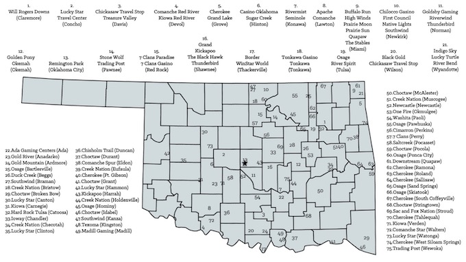Map of Oklahoma Casinos [Oklahoma Slot Machine Casino Gambling in 2020]
