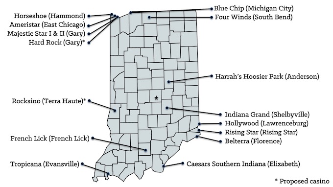 Indiana Casinos Map [Indiana Slot Machine Casino Gambling in 2021]