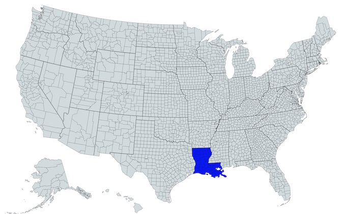 Louisiana on a U.S. Map [Louisiana Slot Machine Casino Gambling in 2021]
