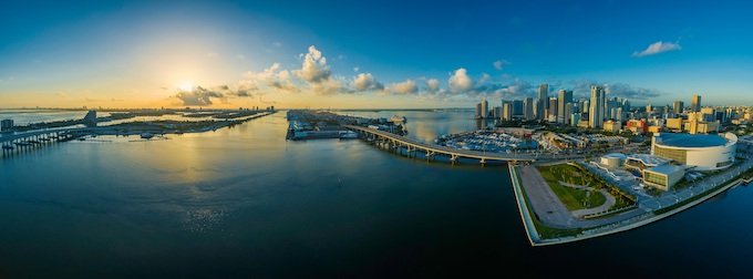 Panoramic Aerial View of Miami [Florida Slot Machine Casino Gambling]