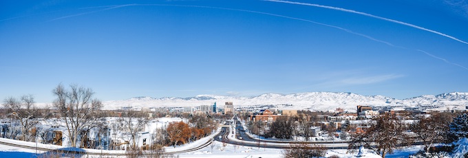Boise in Winter Panoramic [Idaho Slot Machine Casino Gambling]