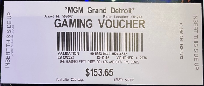 MGM Grand Detroit Voucher for $153.65 [MGM Grand Detroit]