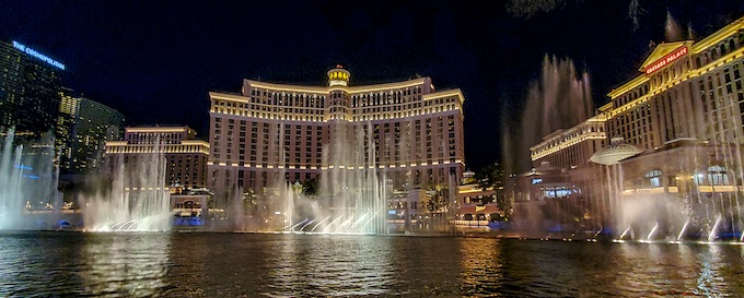Bellagio Fountains on The Strip in Las Vegas [Nevada Slot Machine Casino Gambling]