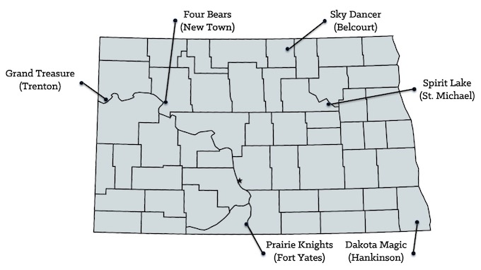 North Dakota Casinos Map [North Dakota Slot Machine Casino Gambling]