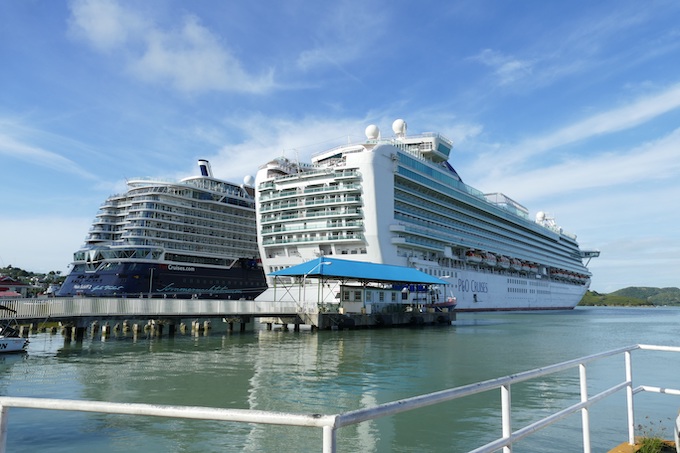 Two Cruise Ships at Port [U.S. Virgin Islands Slot Machine Casino Gambling]