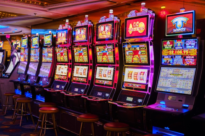 A row of Las Vegas slot machines [Gaming Classifications]