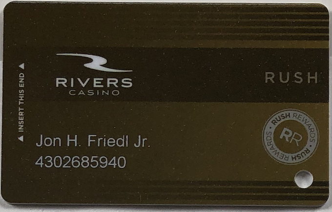 My Rush Rewards players club card [Rivers Casino Pittsburgh]