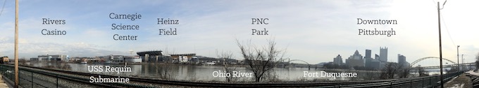 Pittsburgh’s north shore sites on the Ohio River [Rivers Casino Pittsburgh]